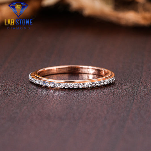0.16 TDW Round Cut Women’s Slim Diamond Band
