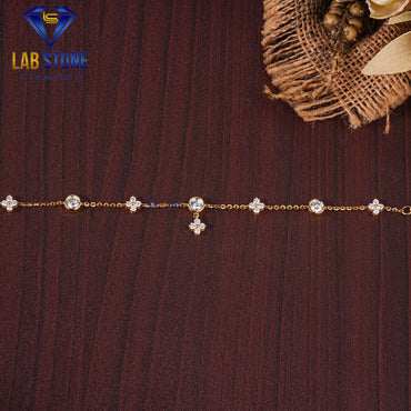 1.69 TDW Round Diamond Charm Bracelet