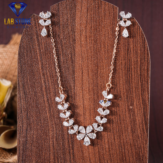 6.52 TDW Pear Cut Diamond Women’s Charm Necklace