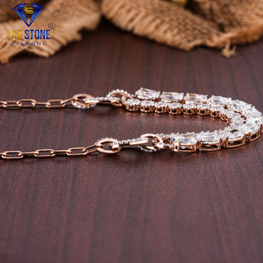 15.115 TDW Cushion & Round Cut Diamond Charm Necklace