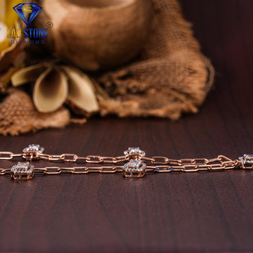 0.92 TDW Emerald & Round Cut Diamond Charm Necklace