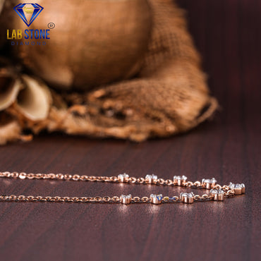 0.976 TDW Round Cut Diamond Charm Necklace