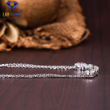 3.80 TDW Round Cut Diamond Charm Necklace