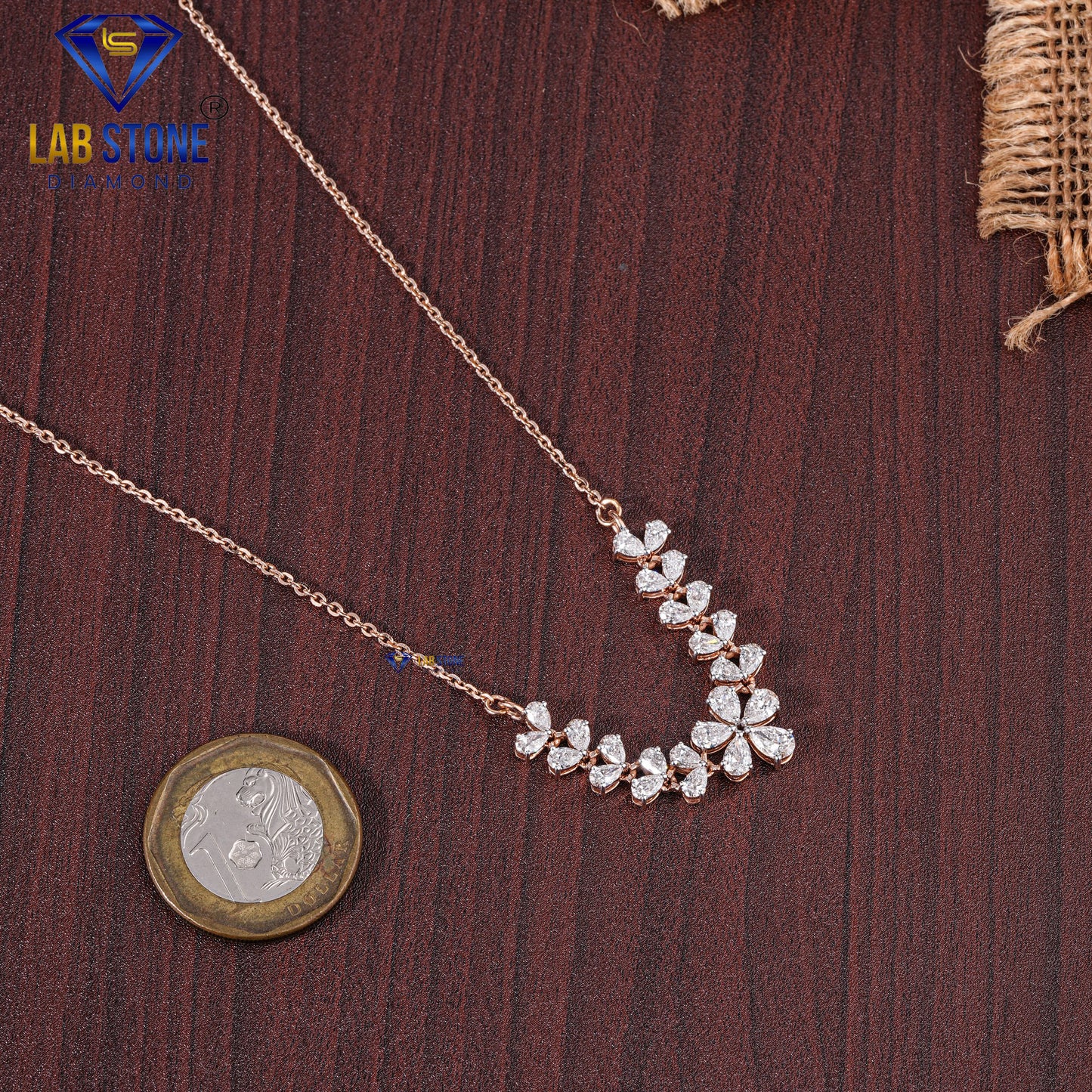 6.52 TDW Pear Cut Diamond Women’s Charm Necklace