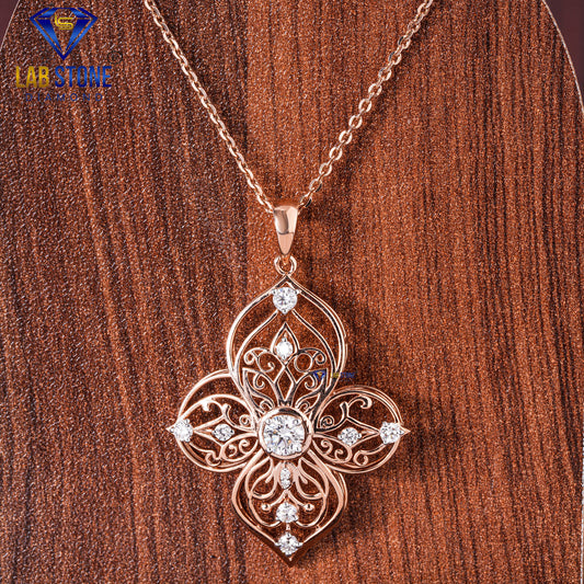 0.70 TDW Round Cut Diamond Custom Pendant