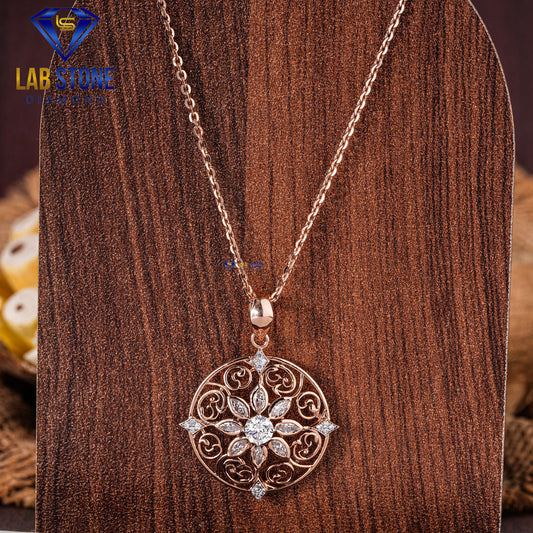 1.23 TDW Round & Marquise Cut Diamond Women’s Custom Pendant