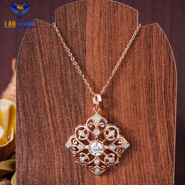 1.35 TDW Round Cut Diamond Custom Pendant