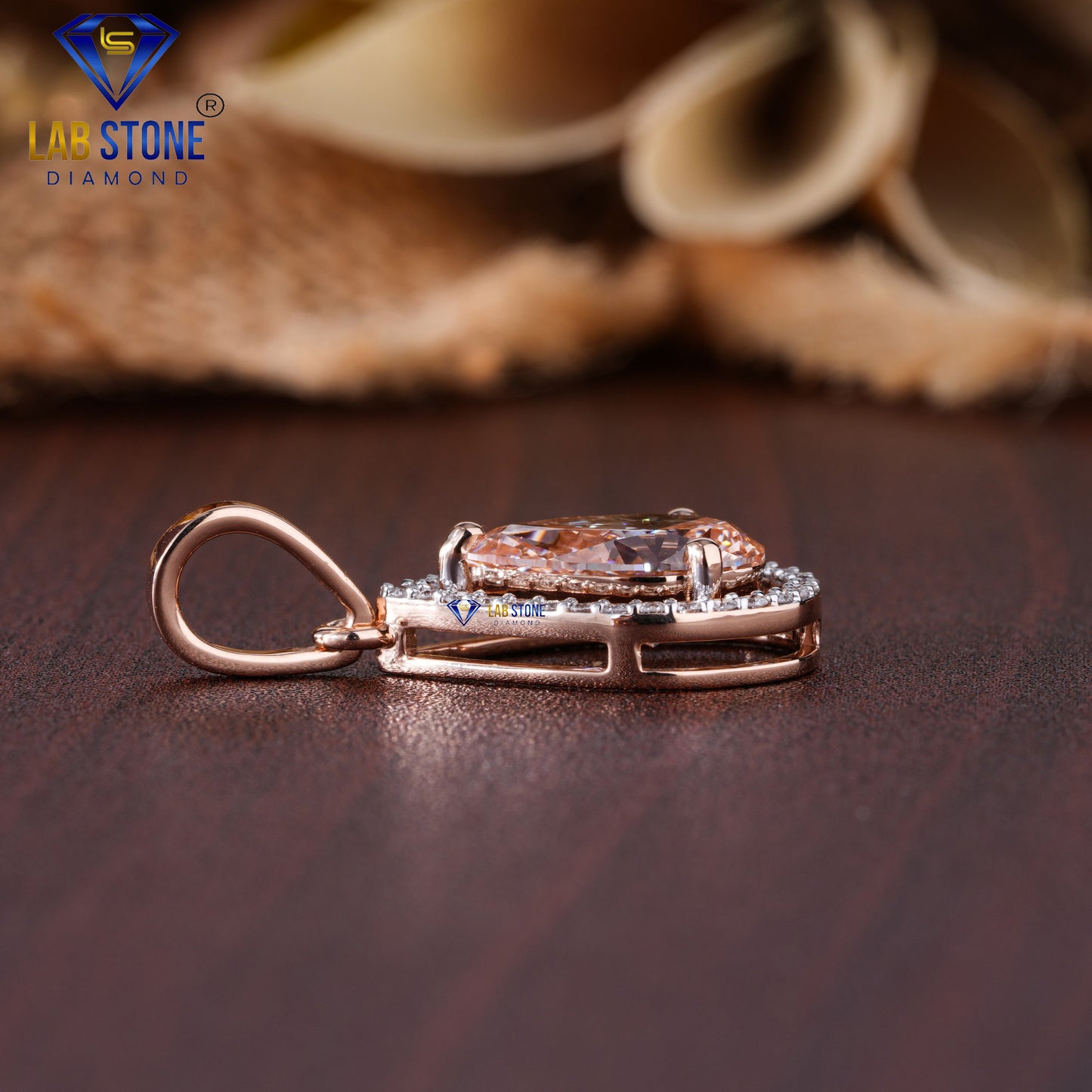 2.54 TDW Round & Fancy Pink Pear Cut Diamond Custom Pendant