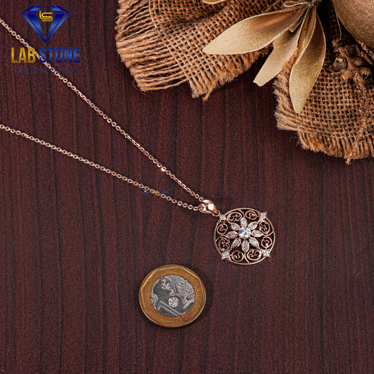 1.23 TDW Round & Marquise Cut Diamond Women’s Custom Pendant