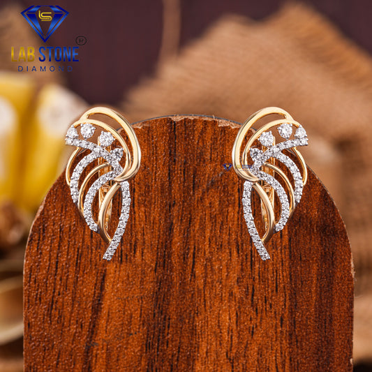 0.55 TDW Round Cut Diamond Hoop Earring