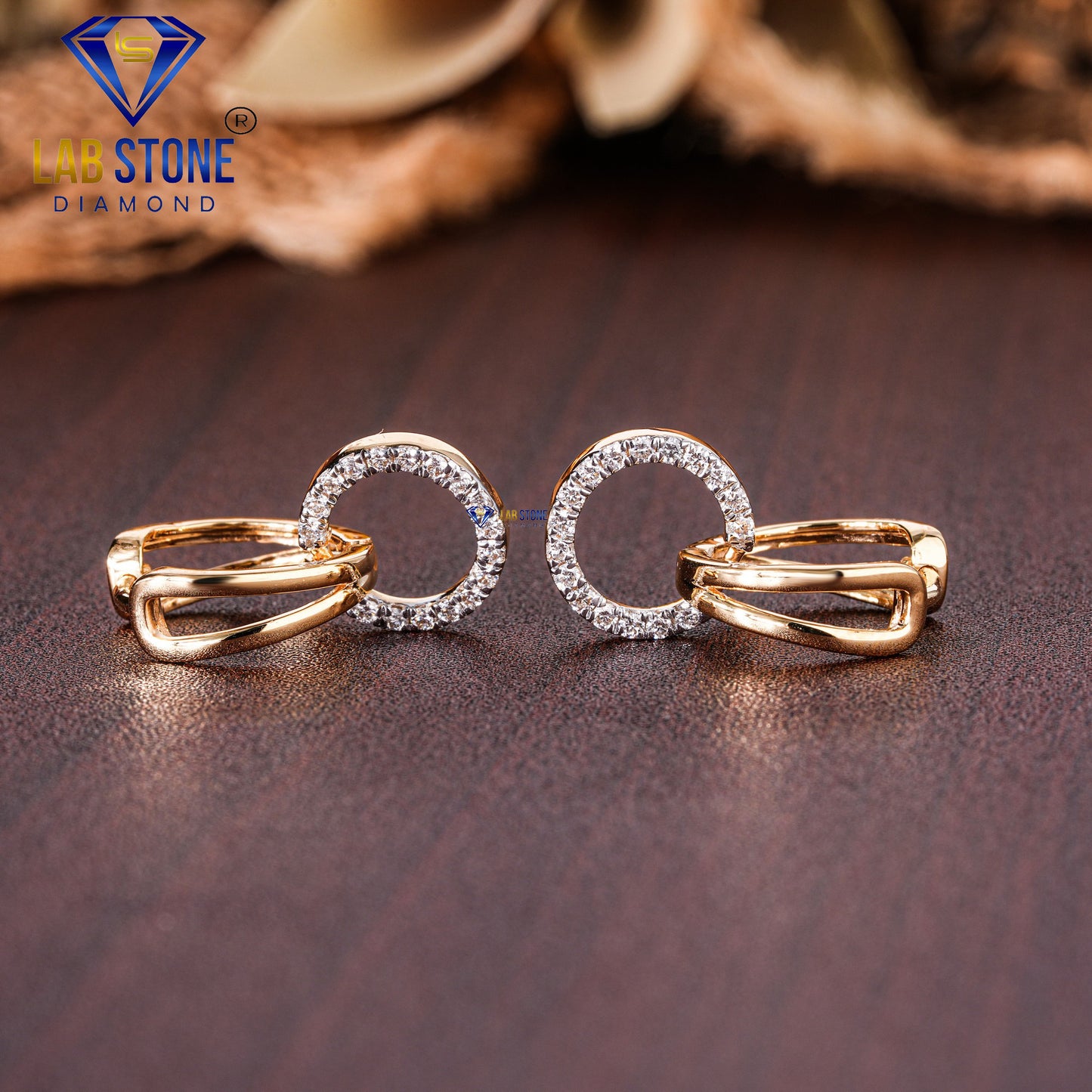 0.27 TDW Round Cut Daimond Drop & Dangle Earring