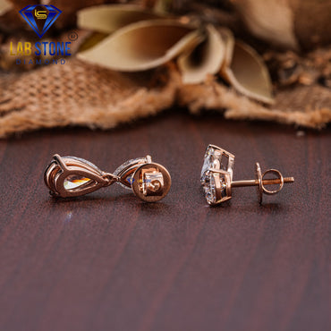 7.67 TDW Pear Cut Diamond Drop & Dangle Earring