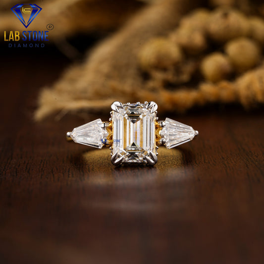 2.28 TDW Emerald, Kite & Round Cut Women’s Engagement Diamond Ring