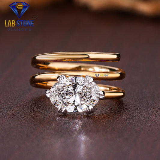 2.52 TDW Oval Cut Women’s Spiral Solitaire Diamond Ring