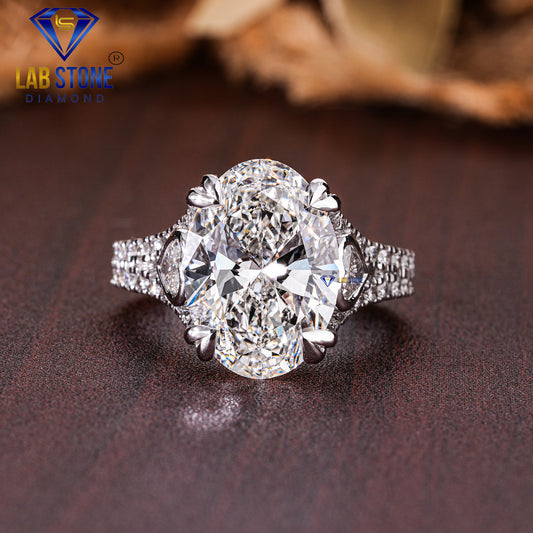 10.87 TDW Oval & Round Cut Women’s Engagement Diamond Ring