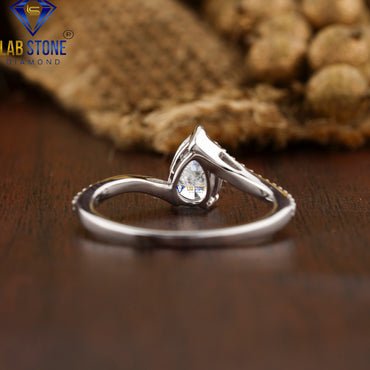 1.375 TDW Pear & Round Cut Diamond Women's Engagement Ring