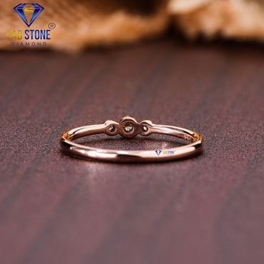 0.06 TDW Round Cut Women’s Diamond Minimalist Three Stone Ring