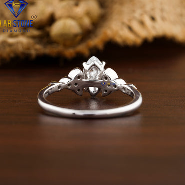 0.77 TDW Marquise & Round Cut Diamond Women's Ring