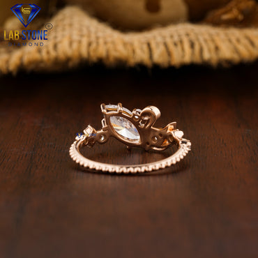 0.996 TDW Marquise & Round Cut Women’s Engagement Diamond Ring