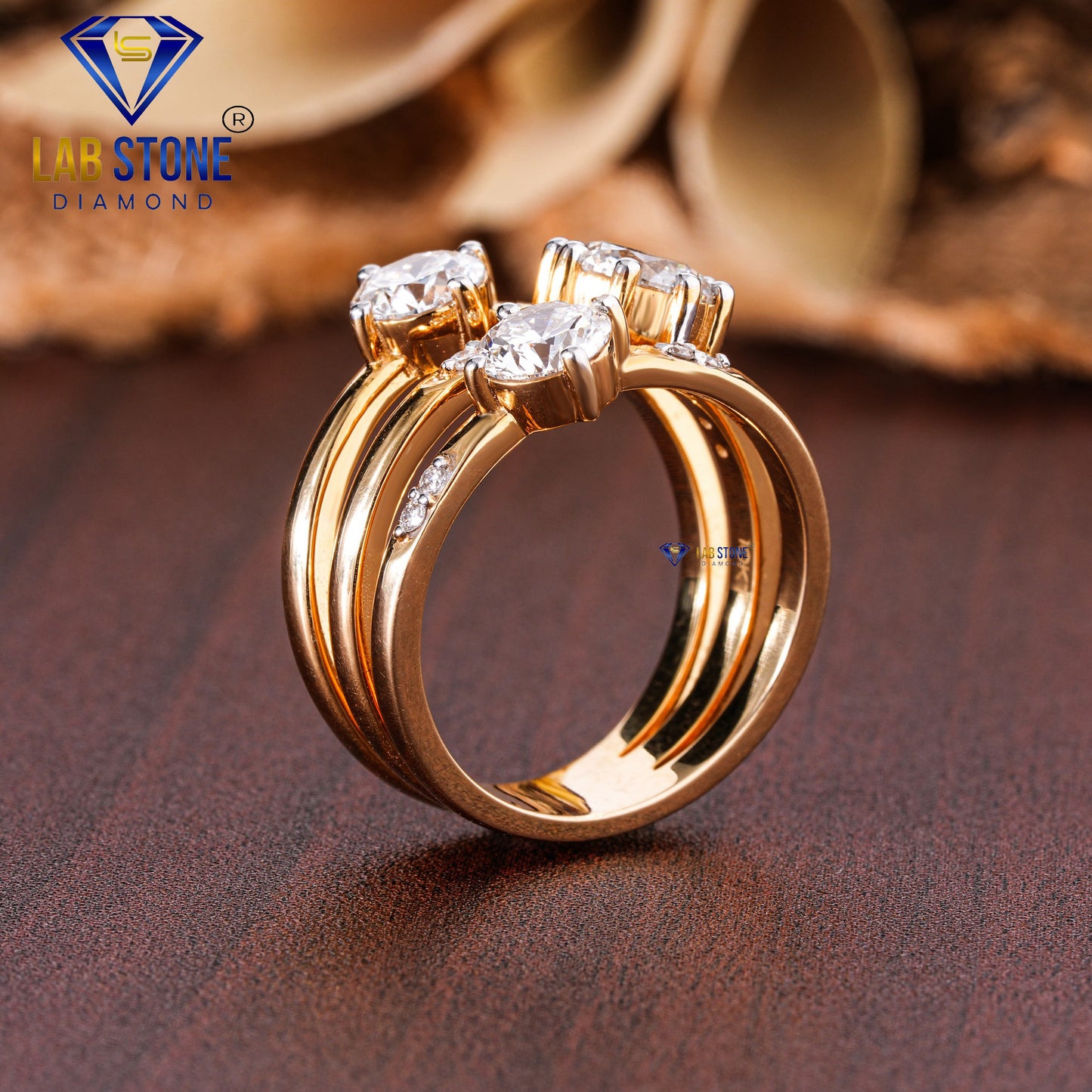 2.01 TDW Round Cut Women’s Engagement Spiral Diamond Ring