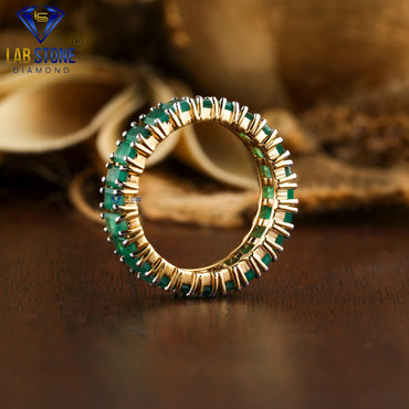 5.00 TDW Fancy Green Emerald Cut Gemstone Women’s Eternity Band