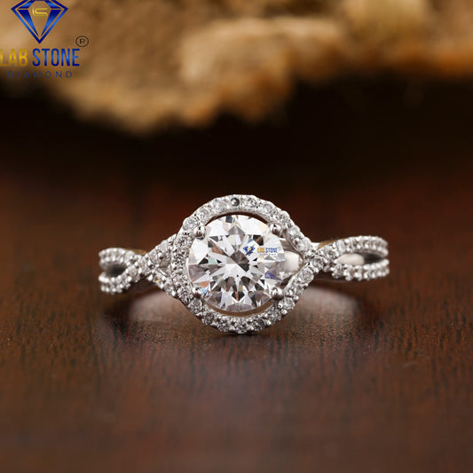 1.19 TDW Round Cut Women’s Halo Diamond Ring
