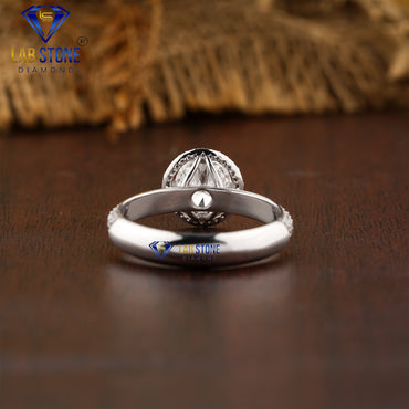 1.42 TDW Round Cut Diamond Women’s Halo Ring