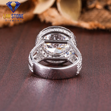 7.04 TDW Round Cut Diamond Women's halo Split Band Ring