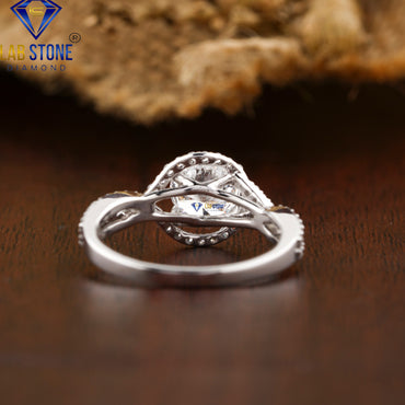1.19 TDW Round Cut Women’s Halo Diamond Ring