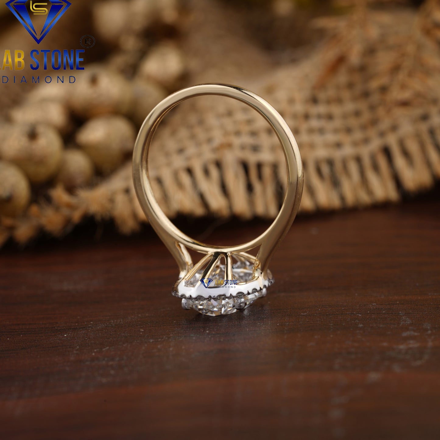 1.84 TDW Oval and Round Diamond Halo Ring for Women