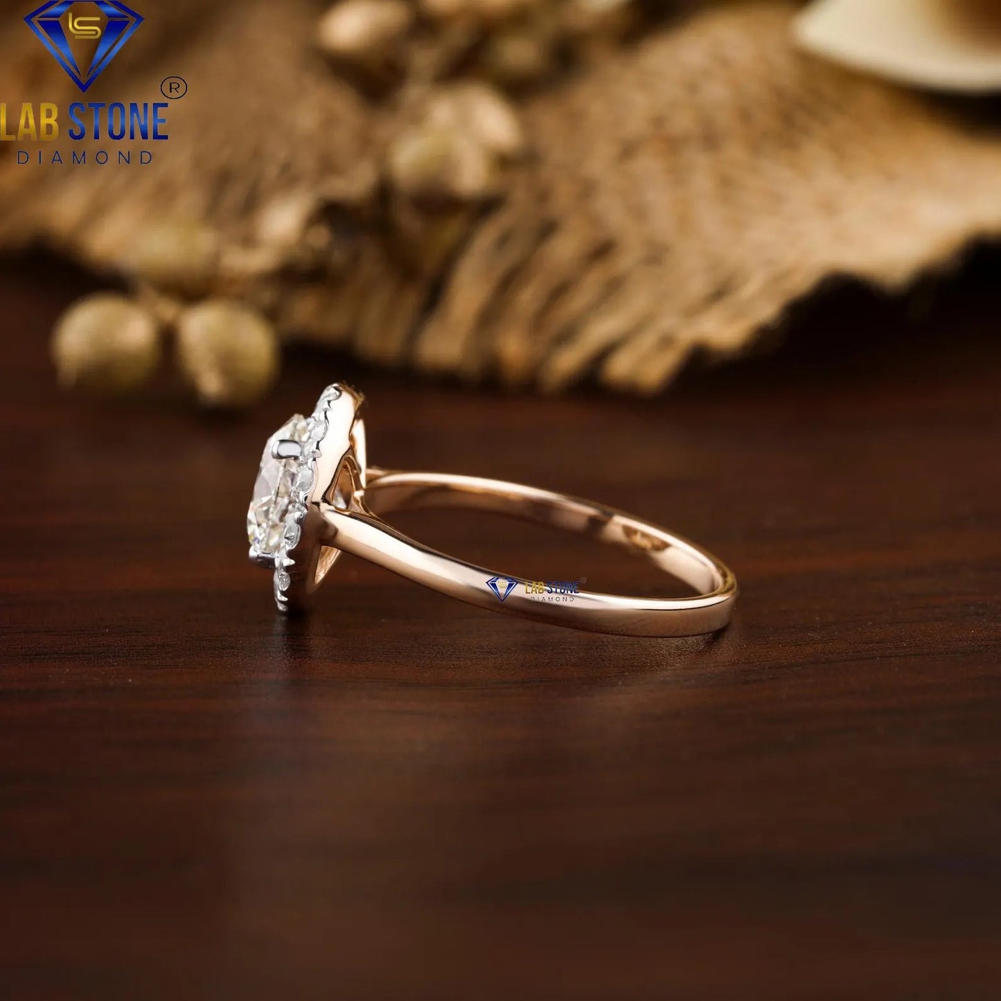 1.80 TDW Round Cut Diamond Women’s Halo Ring