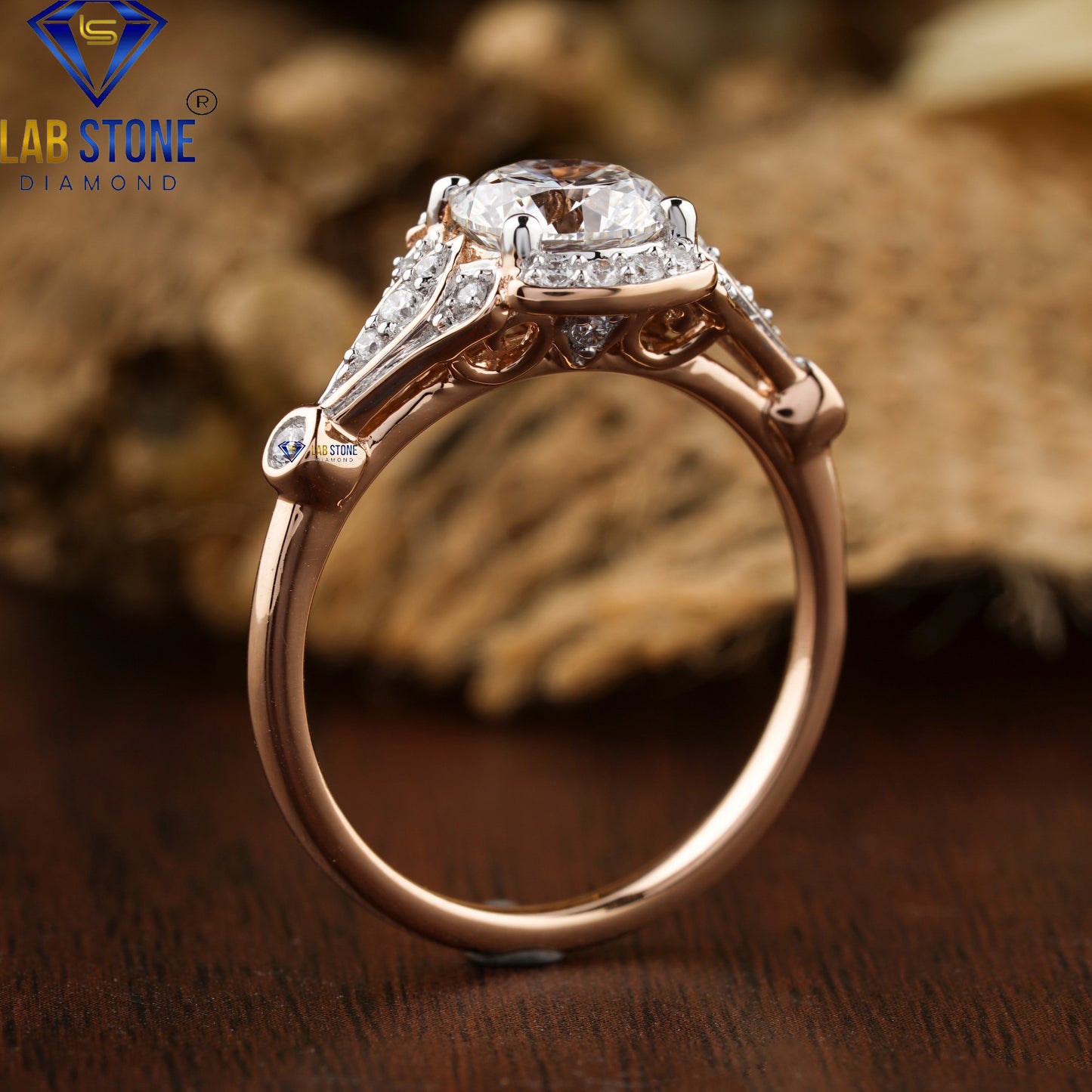 1.64 TDW Round Cut Diamond women's Engagement Ring