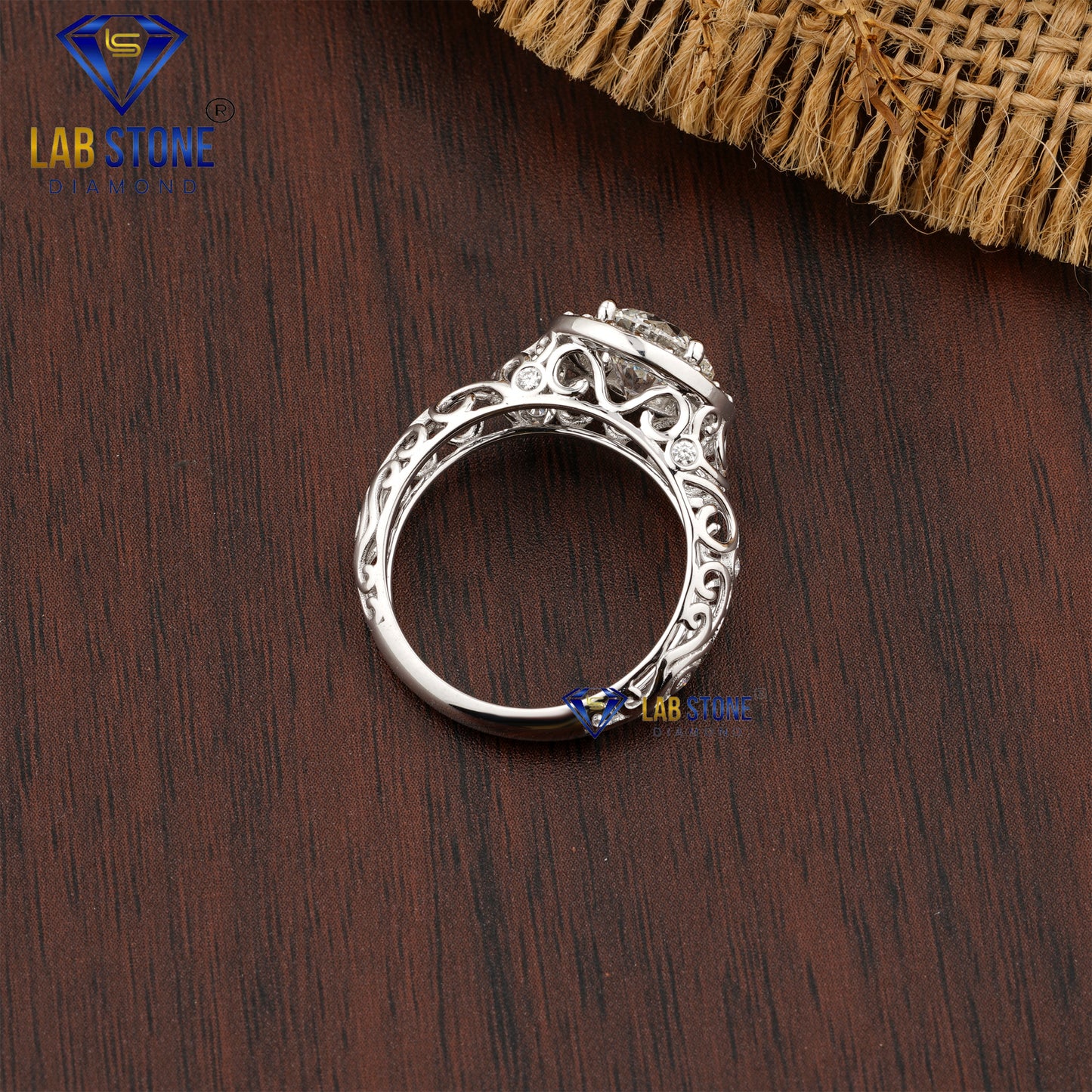 2.062 TDW Round Cut Diamond Women’s Halo Ring