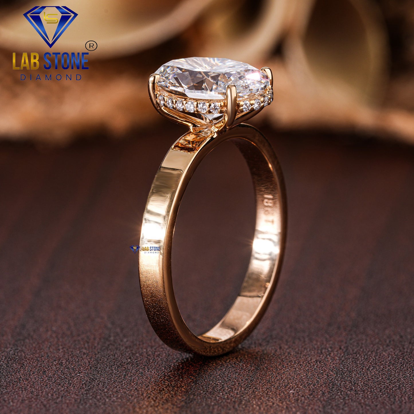 2.59 TDW Oval & Round Cut Diamond Women’s Hidden Halo Ring