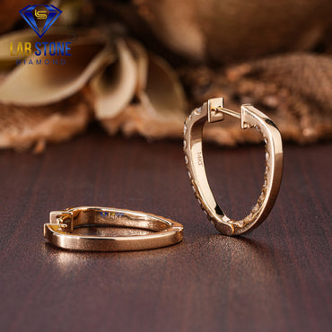 1.92 TDW Round Cut Diamond Hoop Earring