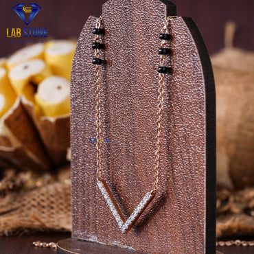 0.238 TDW Round Cut Diamond Mangalsutra with Chain