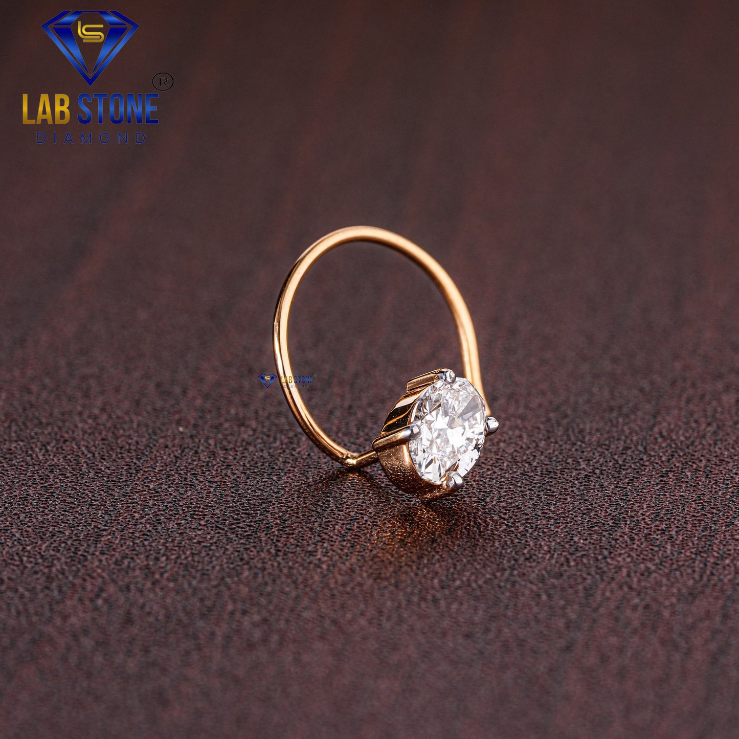 0.18ct TDW Oval Cut Diamond Nosepin