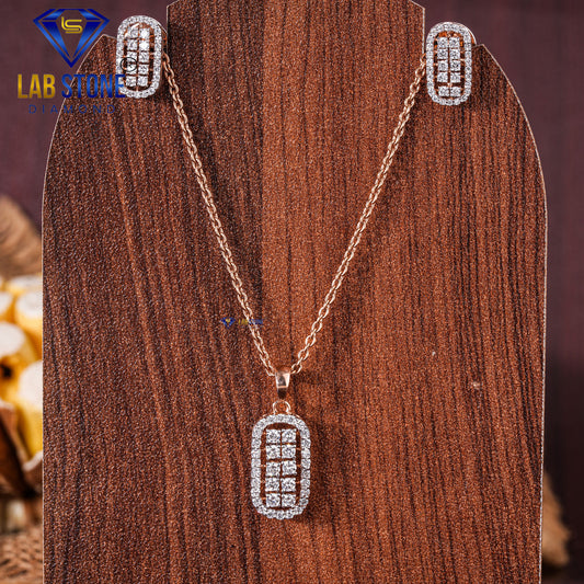 1.15 TDW Round Cut Diamond Pendant & Earring