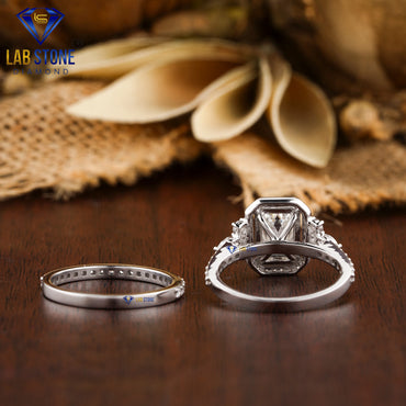 2.37 TDW Marquise, Emerald & Round Cut Women’s Diamond Ring With Band