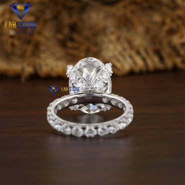 10.46 TDW Oval & Round Cut Women's Diamond Ring with Band