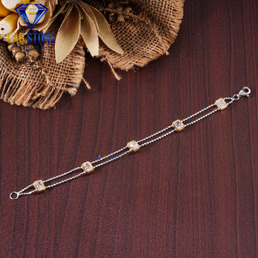 2.50 TDW Radiant Cut Diamond Slider Bracelet