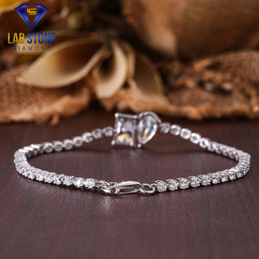 3.71 TDW Pear, Radiant & Round Cut Slider Bracelet