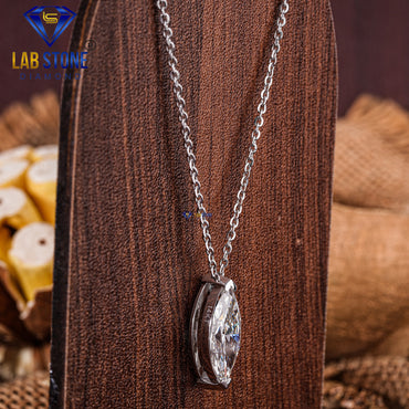 4.00 TDW Marquise Cut Women’s Solitaire Diamond Pendant