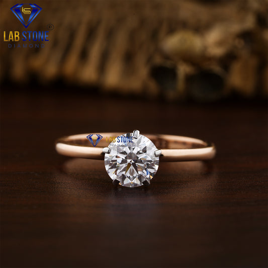 1.00 TDW Round Cut Women’s Diamond Solitaire Ring