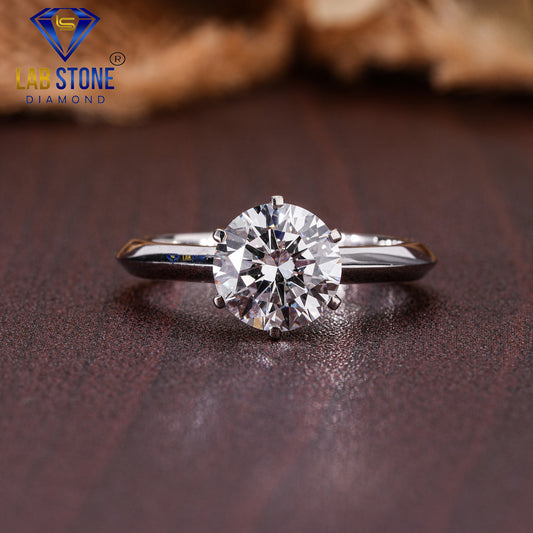 1.25 TDW Round Cut Women’s Simple Solitaire Diamond Ring