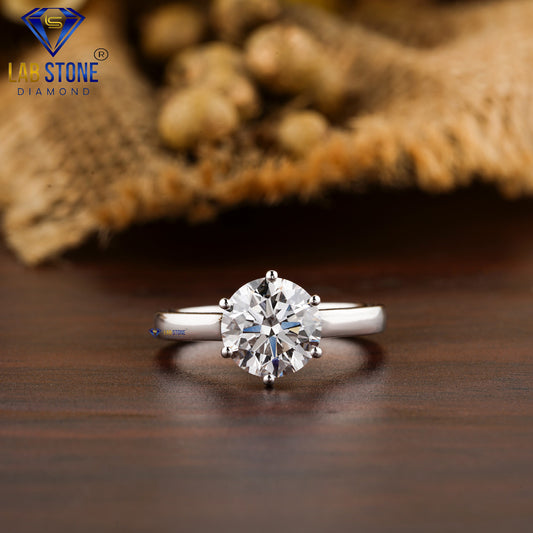 2.00 TDW Round Cut Women’s Solitaire Diamond Ring