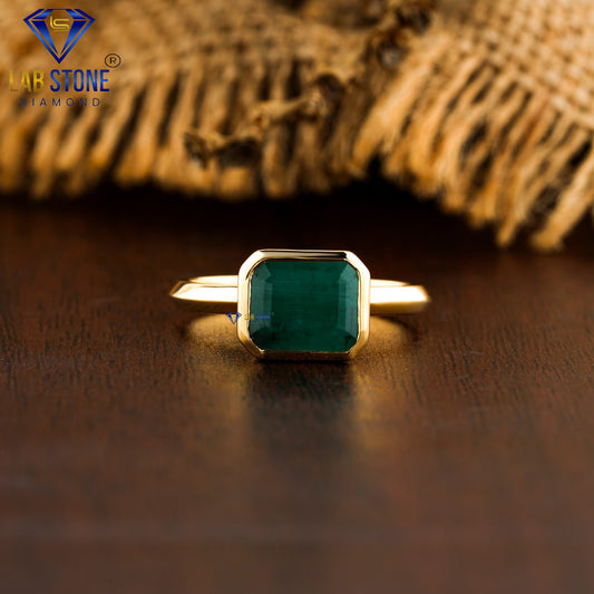 2.00 TDW Fancy Green Round Cut Gemstone Women’s Solitaire Ring