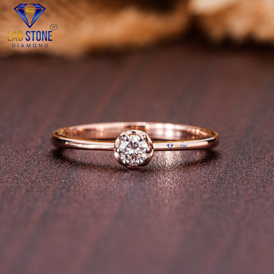 0.12 TDW Round Cut Diamond Women’s Solitaire Ring