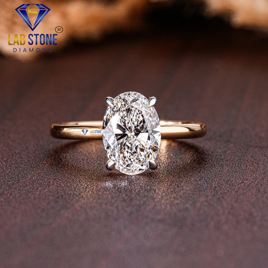 1.90 TDW Oval Cut Women’s Solitaire Diamond Ring