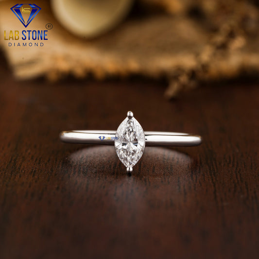 0.30 TDW Marquise Cut Women’s Solitaire Diamond Ring